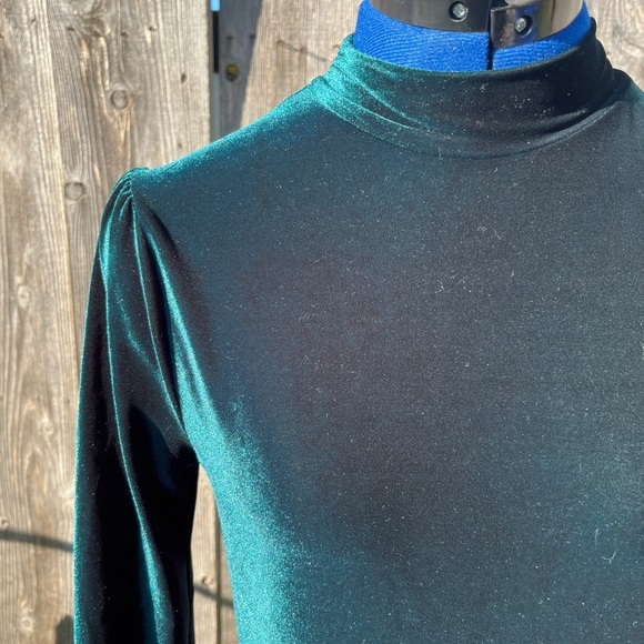 Oasis Elegant Green faux Velvet Dress - Picture 3 of 5